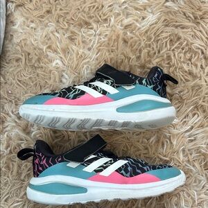 Adidas Kids' Teal and Pink Sneakers